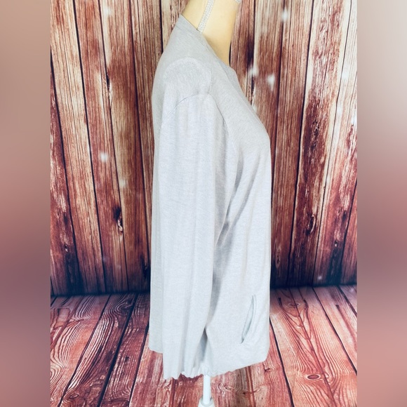 Women’s 1X Sweater Cardigan Tribekka 44 Beige Lightweight Knit Open Front Soft - Picture 4 of 11
